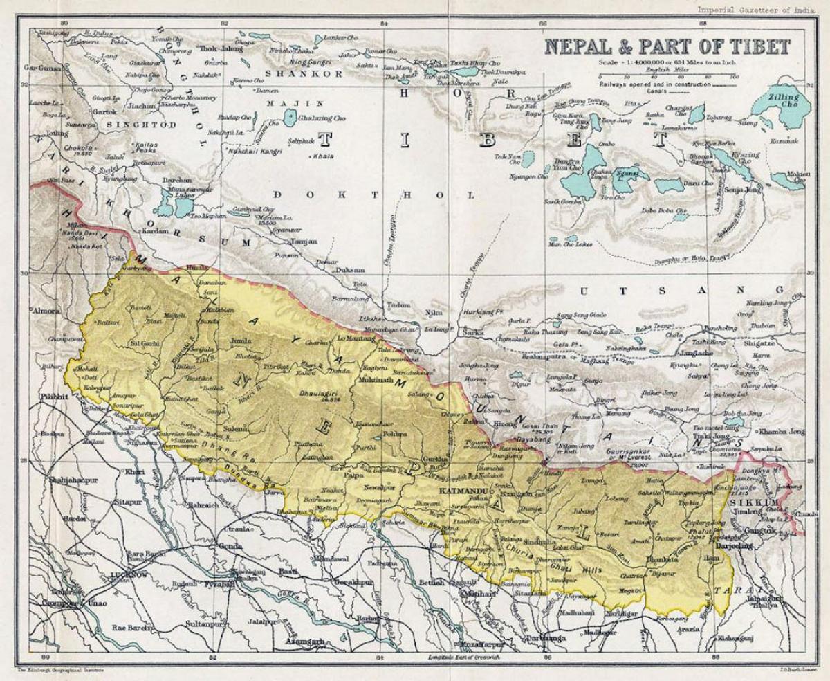 ļoti veco karti nepāla