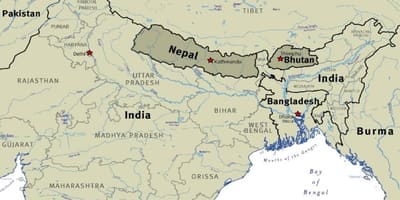 Karte butāna nepālā un tibetā